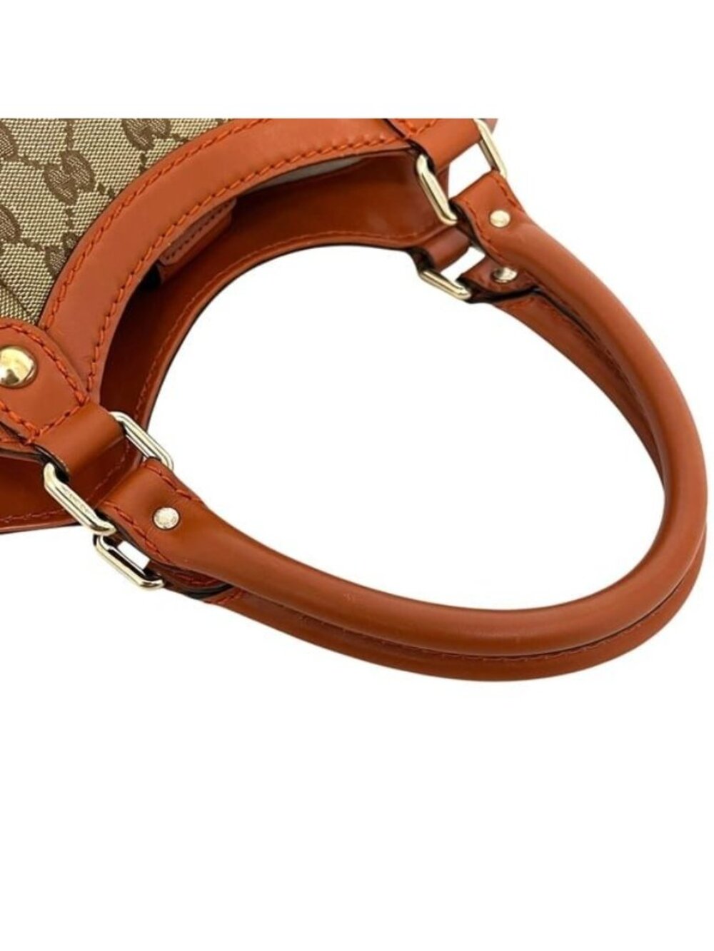 Gucci Tote Beige Orange GG Canvas Interlocking - Picture 7 of 10